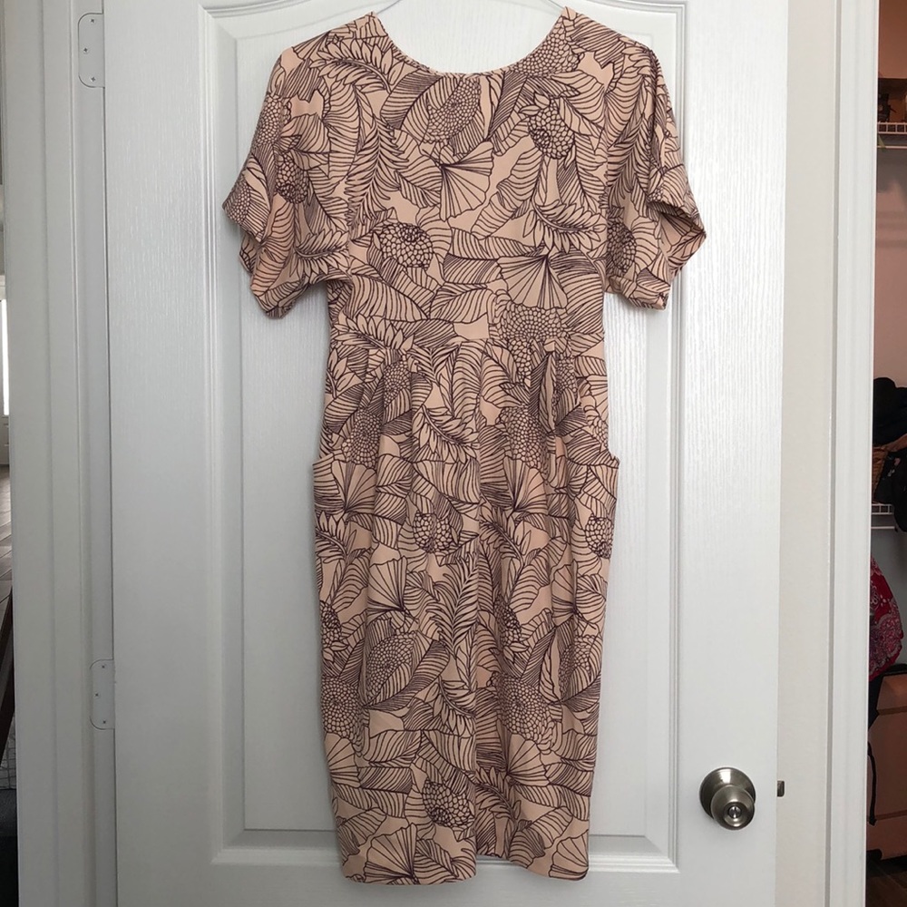 Butterfly sleeve blush open back dress